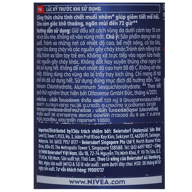 Xịt khử mùi Nivea Men Dry Impact cho nam chai 150ml - 5